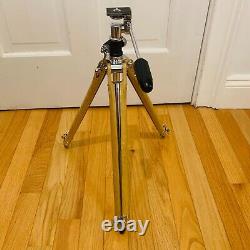 Rare Vintage Craig Thalhammer Movie Photography Tripod Chrome Wooden Mid Century