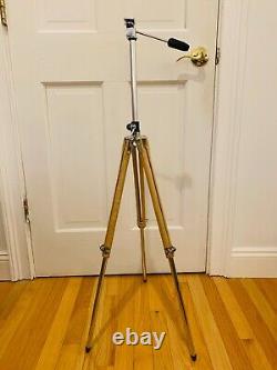 Rare Vintage Craig Thalhammer Movie Photography Tripod Chrome Wooden Mid Century