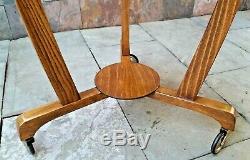 Rare Vintage Mid-century Made In Germany Tripod Plant Stand Wood & Formica