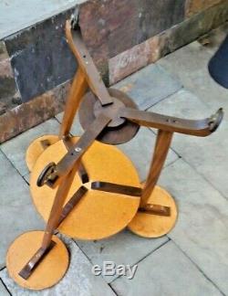 Rare Vintage Mid-century Made In Germany Tripod Plant Stand Wood & Formica