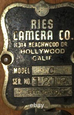 Rare Vintage Ries Camera Wooden Tripod Tilt Head Model C Amber Knobs