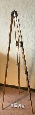 Rare Wood tripod. Vintage. Loft. Industrial. With leather sleeve