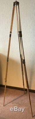 Rare Wood tripod. Vintage. Loft. Industrial. With leather sleeve