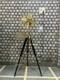 Retro Pedestal Floor Fan Designer Adjustable Height Black Wooden Tripod Decor