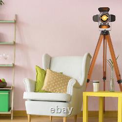 Retro Tripod Floor Lamp Camera Style Standing Lamp Adjustable Wooden Floor Lamp