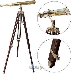 Royal Vintage Telescope Brown Tripod Solid Wood Retro Brass Telescope New Handma