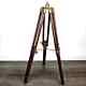 Royal Vintage Wooden Tripod Floor Lamp Brown Finish Home Decor Lighting Stand