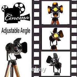 SUNLLOK Vintage Black Wood Tripod Floor Lamp for Living Room, Modern Industri