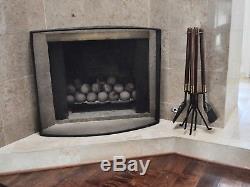 Seymour Vtg Mid Century Danish Modern Walnut Wood Tripod Fireplace Fire Tools