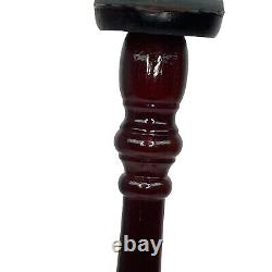 Side Table Bombay Co. Marble Top Vintage Mahogany Tripod Pedestal Stand