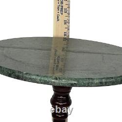 Side Table Bombay Co. Marble Top Vintage Mahogany Tripod Pedestal Stand