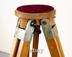 Soviet Wooden Tripod Sliding Tripod Telescopic for Camera Vintage