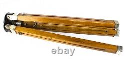 Soviet Wooden Tripod Sliding Tripod Telescopic for Camera Vintage