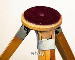 Soviet Wooden Tripod Sliding Tripod Telescopic for Camera Vintage