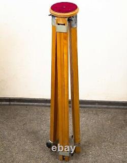 Soviet Wooden Tripod Sliding Tripod Telescopic for Camera Vintage