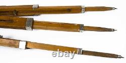 Soviet Wooden Tripod Sliding Tripod Telescopic for Camera Vintage