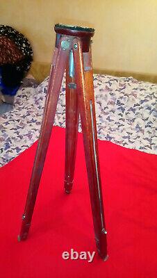Soviet Wooden Tripod Sliding Tripod Telescopic for Camera Vintage