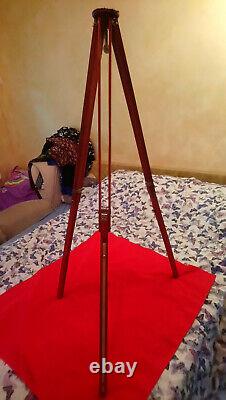 Soviet Wooden Tripod Sliding Tripod Telescopic for Camera Vintage