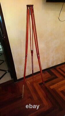Soviet Wooden Tripod Sliding Tripod Telescopic for Camera Vintage