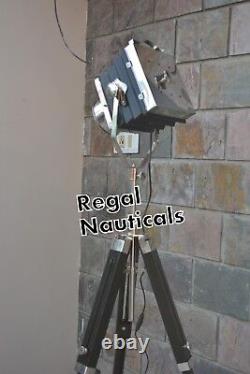 Style Designer Vintage Tripod Floor Lamp Nautical Lamp Spotlight Searchlight