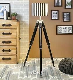 Stylish Striped Vintage Retro Look Tripod Modern Floor Standing Lamp