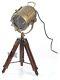 Thor Instruments Vintage Industrial Style Brown Brass Finish Teak Wood Tripod