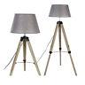 Table Floor Lamps Home Modern Grey Shade Wood Home Lighting Vintage Furniture