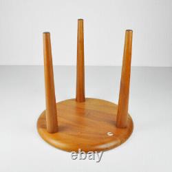 Teak Table Small Table Tripod Side Vintage Midcentury Teak