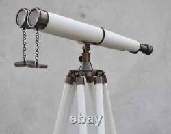 Telescope 27'' Wooden Tripod With Stand Vintage Antique Nautical Decorative