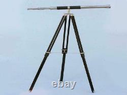 Telescope Nautical Brass 39 Spyglass With Wooden Tripod Stand Home/Office Décor