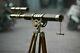 Telescope With Wooden Tripod Stand Nautical Floor Standing Brass Telescopes