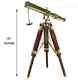 Telescope With Wooden Tripod Vintage Antique Nautical Solid Brass Decorative Gift