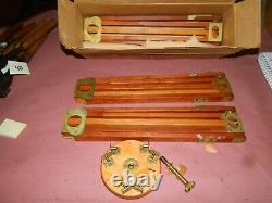 Testrite Vintage Wood & Brass Camera Tripod & Original Box 18-9118.60-500 LOT-B