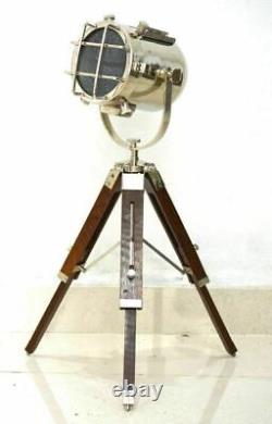 Theater Spot Light With Wooden Tripod Lighting Floor Vintage Lamp HANDMADE GIFTS