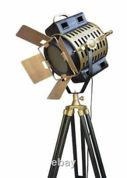 Theater Tripod Marine Searchlight Nautical Wooden Tripod Spotlight Lamp Studio