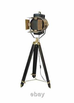 Theater Tripod Marine Searchlight Nautical Wooden Tripod Spotlight Lamp Studio