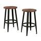 Tripod Chair Wood Vintage Backless Metal Counter Stools Round Foot Rest (2-pack)