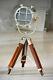 Tripod Floor Lamp Nautical Spotlight Vintage Studio Wooden Light Home Office