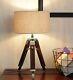 Tripod Floor Lamp Nautical Spotlight Vintage Studio Wooden Light Home Office