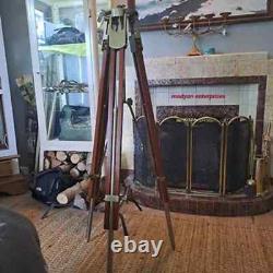 Tripod Nautical LARGE Vintage Theater Stage Industrial Nautical Tripod Stand