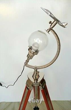 Tripod floor big lamp vintage nautical style home office industrial decorative