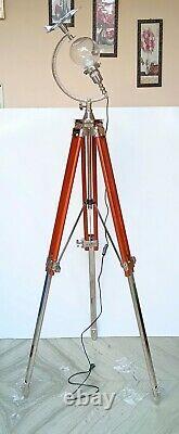 Tripod floor big lamp vintage nautical style home office industrial decorative