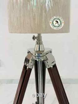 Tripod stand Floor Lamp Wooden Tripod Vintage Living Room Without Shade