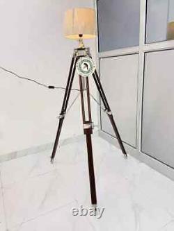 Tripod stand Floor Lamp Wooden Tripod Vintage Living Room Without Shade