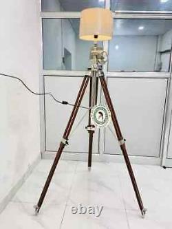 Tripod stand Floor Lamp Wooden Tripod Vintage Living Room Without Shade