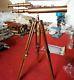 Us Navy Marine Nautical Vintage Brass Telescope With Wooden Tripod Antique Gift