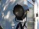 Vintage Industrial 8 Fresnel Theatre Spotlight With Vintage Wooden Tripod Usa
