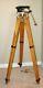 Vintage Wood Brass Tripod With Ries Model A Photoplane Tilt Head Hollywood