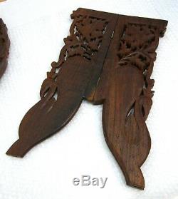 VTG Hand Carved Sheesham Wood Bone Inlay Plant Stand India 18 Tripod Legs