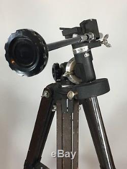 VTG Wooden Telescope Tripod Mahogany Steel Stand Adjustable Weight Mount Head